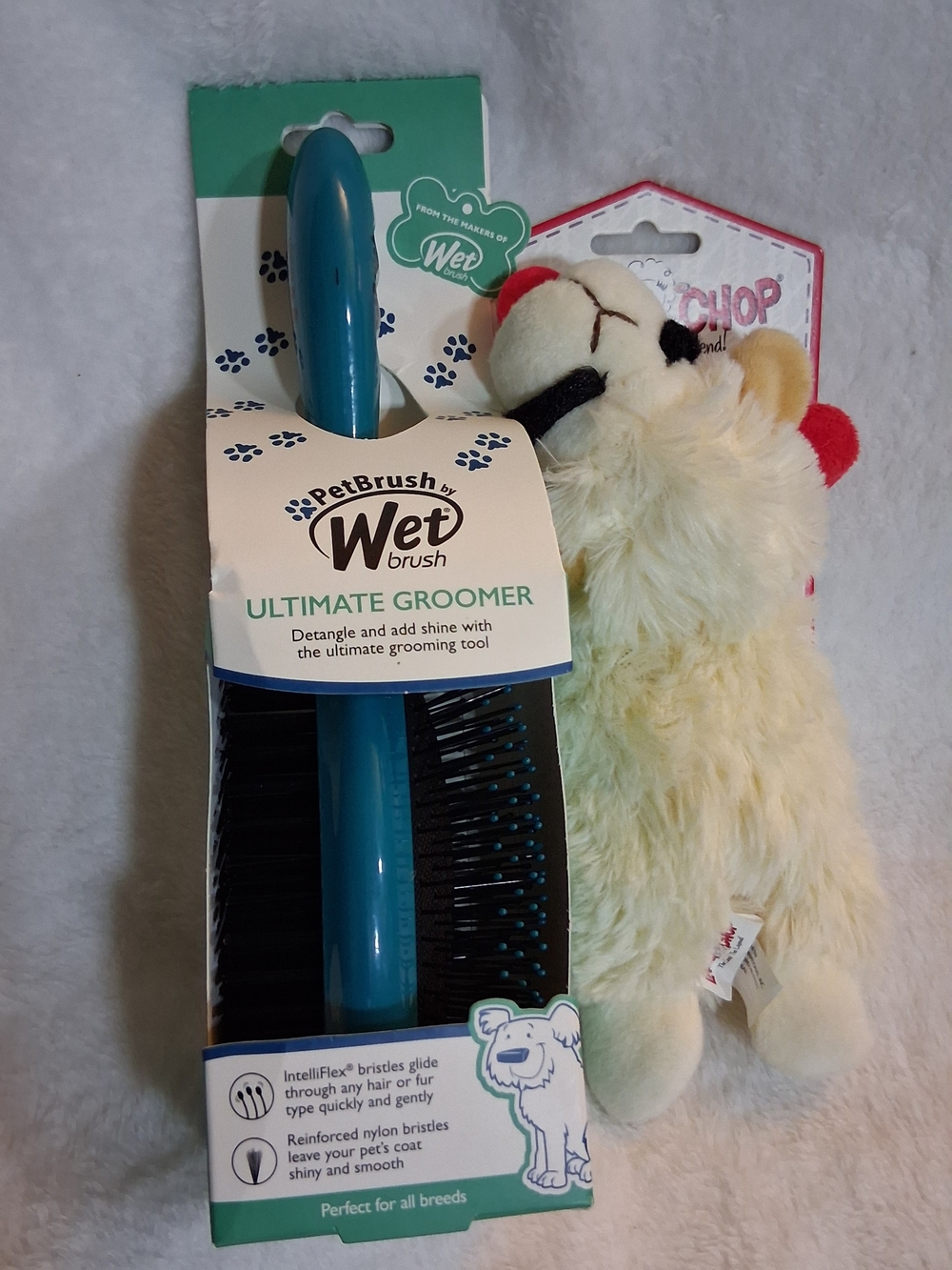 PetBrush Ultimate Groomer & LAMB CHOP Toy Bundle - Blue